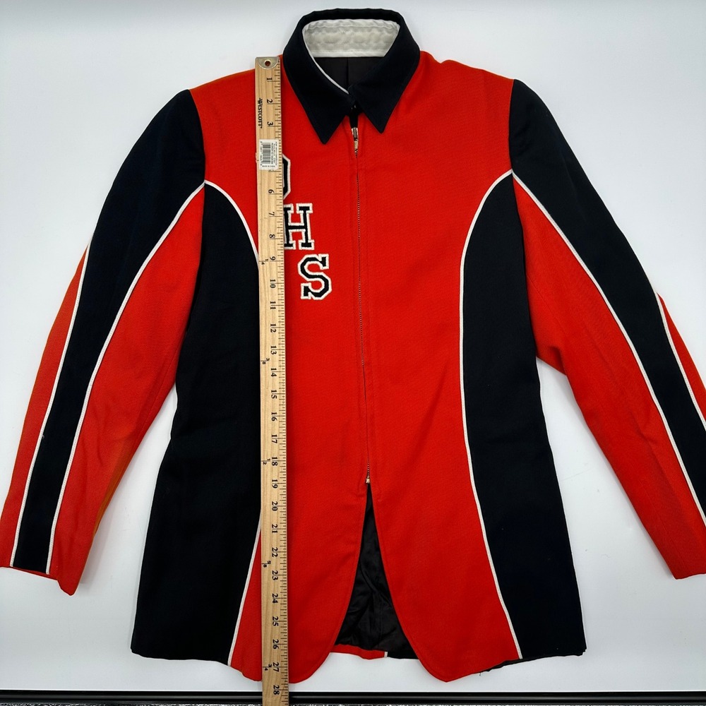 Vintage DHS Marching Band Jacket Red Black‎ Uniform Zip Up Size 56 Costume Retro - Picture 4 of 14